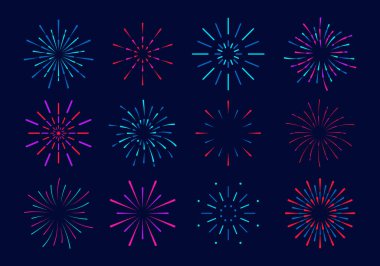 Çok renkli havai fişekler.