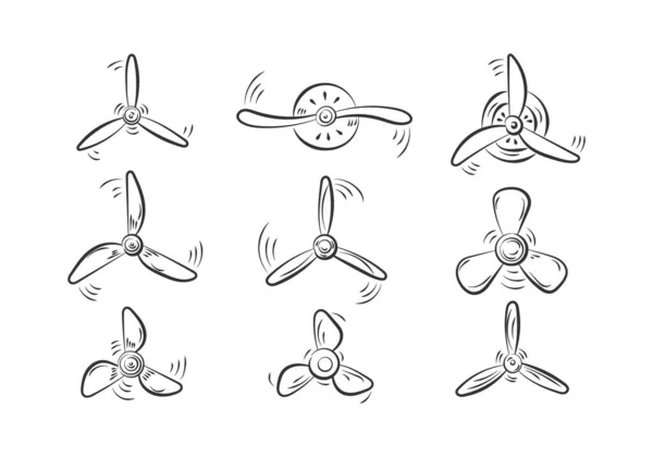 Set propellers plane. — Stock Photo, Image