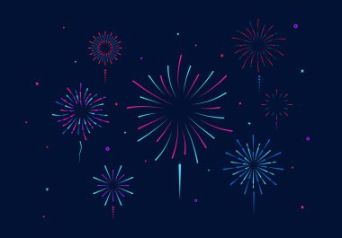 Çok renkli havai fişekler.