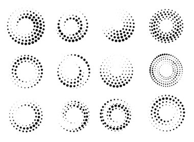 Yarım tonlu dairesel desen.