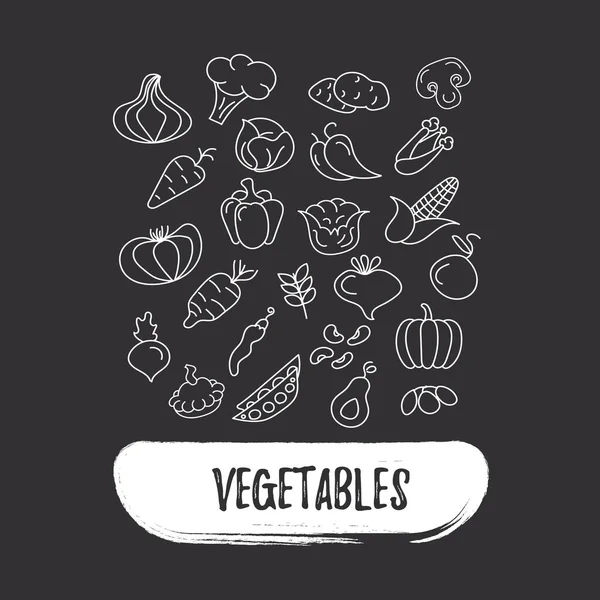 平面野菜のセット. — ストック写真