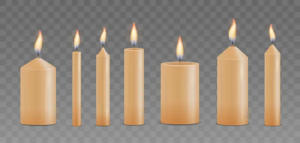 Ensemble de Noël, anniversaire, église, bougies de fête. — Image vectorielle