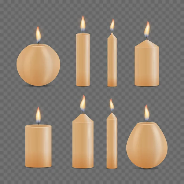 Set of Christmas, birthday, church, party candles. — Stock Vector