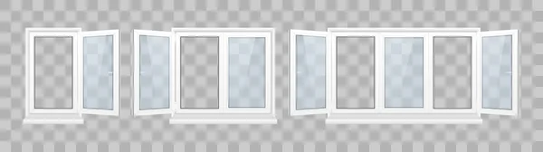 Набір реалістичних вікон, металеві жалюзі . — стоковий вектор