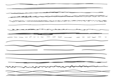 Dalgalı el çizgileri kümesi.
