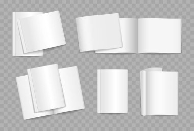 Boş dergi kapağı, kitap, kitapçık, broşür ayarla.