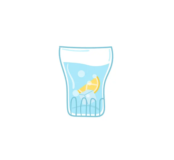 Boire plus d'eau, boire avec une bouteille en verre — Image vectorielle