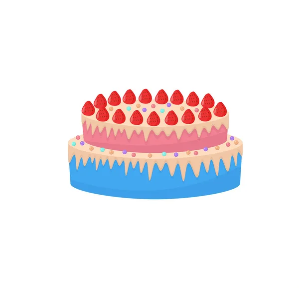 Set desserts savoureux, gâteaux d'anniversaire avec des bougies. — Image vectorielle