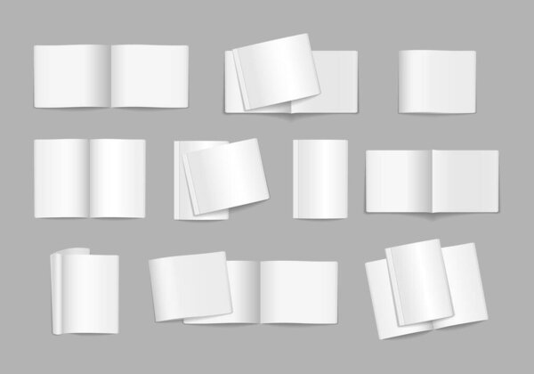 Набор пустой обложки журнала, книги, буклета, брошюры.