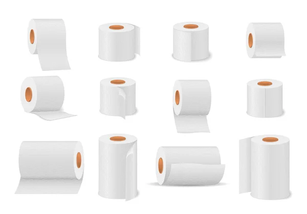 Rouleau de serviettes en papier toilette pour salle de bain, toilettes. — Image vectorielle