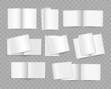 Boş dergi kapağı, kitap, kitapçık, broşür ayarla.
