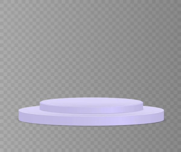 3d podio, pedestal, escenario soporte redondo, cilindro. — Vector de stock