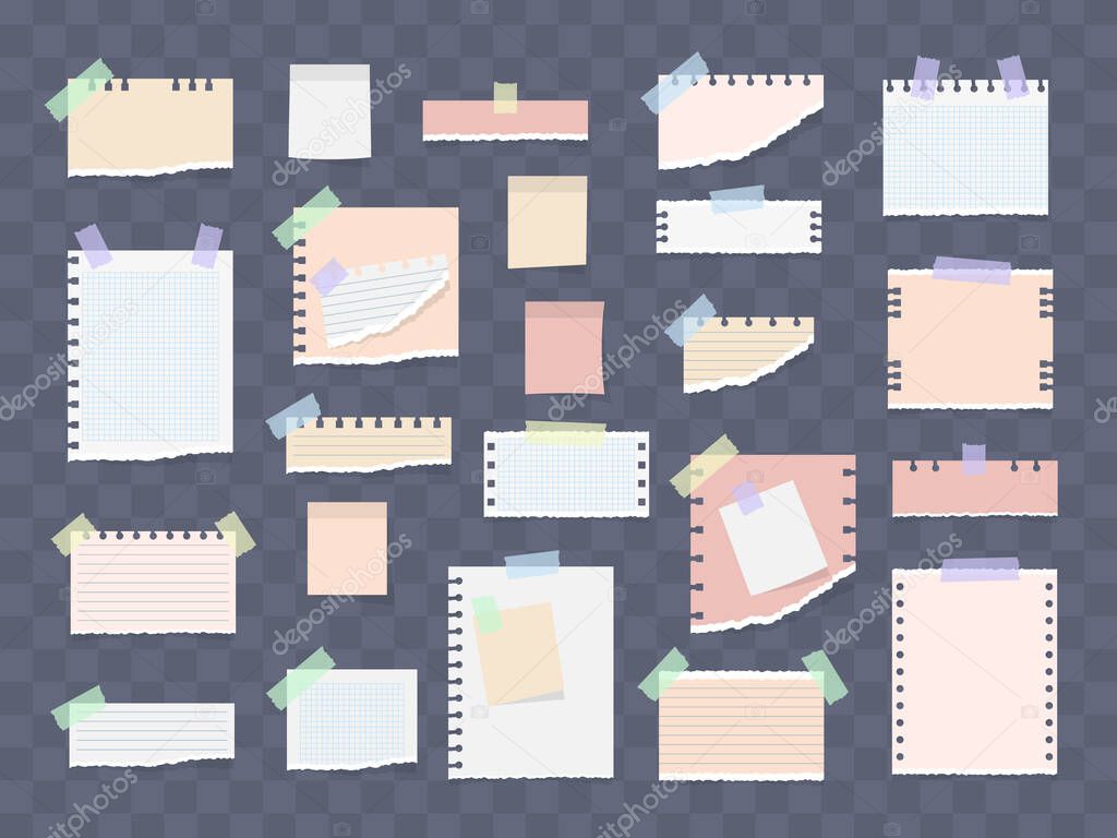 Paper notes on stickers, notepads, memo messages.
