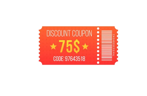 Big super sale on coupon discount ticket. — Stock Vector