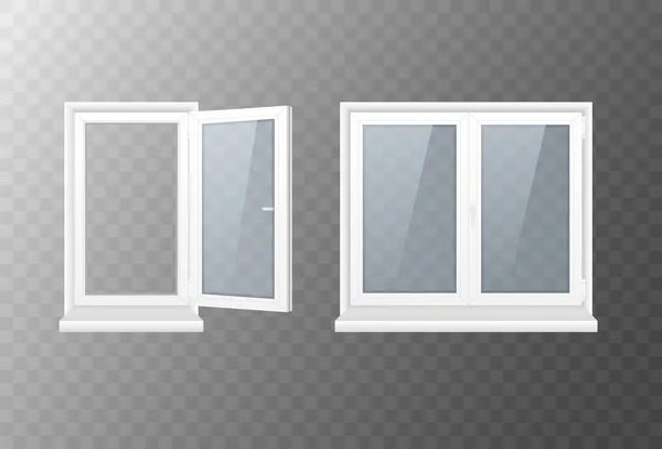 Conjunto de ventanas realistas ciegas de metal. — Vector de stock