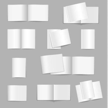 Boş dergi kapağı, kitap, kitapçık, broşür ayarla.