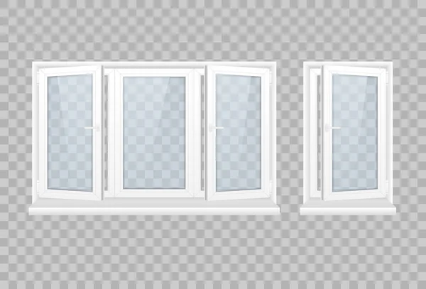 Set of realistic windows metal roller blind. — Stock Vector