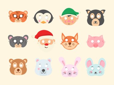 Hayvanların karnaval maskesi festivali dekorasyonu. 