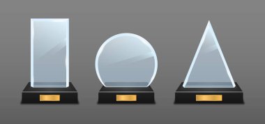 Gerçekçi cam ödüller, altın ödüller.