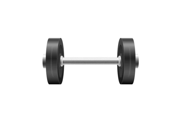 Metal 3d dumbell, steel barbells for fitness. — Stock Vector