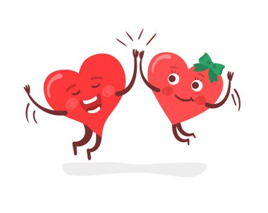 Kalpler kırmızı çizgi film karakterleri, sembol aşk duyguları