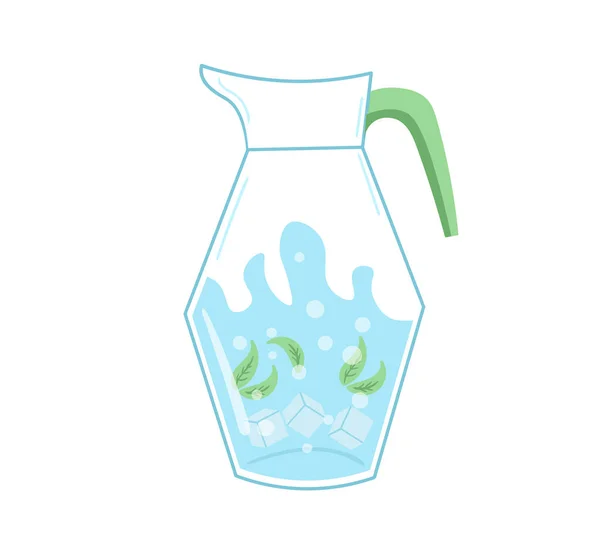 Beber mais água, beber com garrafa de vidro — Vetor de Stock