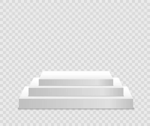 Podium blanc 3d, piédestal, plate-forme, stand stage. — Image vectorielle