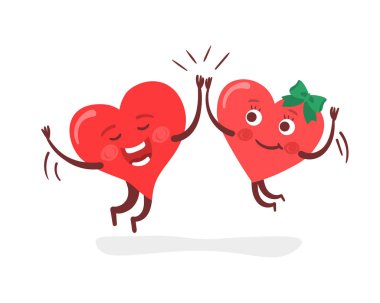 Kalpler kırmızı çizgi film karakterleri, sembol aşk duyguları