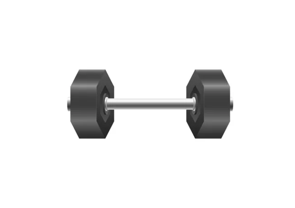 Metal 3d dumbell, steel barbells for fitness. — Stock Vector