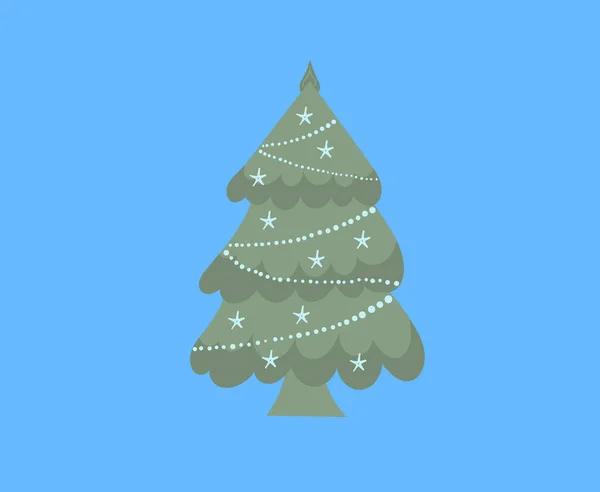 Set Cartoon Weihnachts- und Neujahrsbäume. — Stockvektor