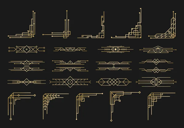 Padrões, ornamentos, caligrafia em estilo art deco — Vetor de Stock