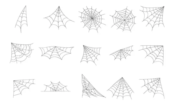 Teia de aranha desenhada à mão ou teia de aranha de Halloween. — Vetor de Stock