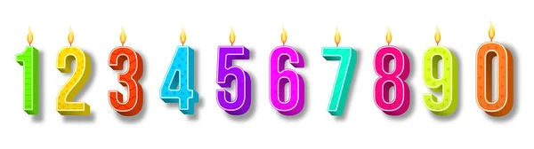 Číslo svíčky k narozeninám slavnostního dortu, párty — Stockový vektor