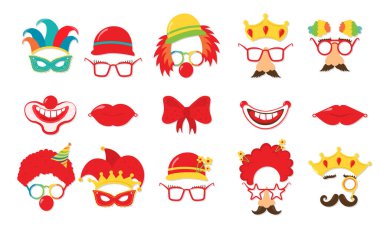 Yahudi bayramı için maskeli Purim tasarımı.