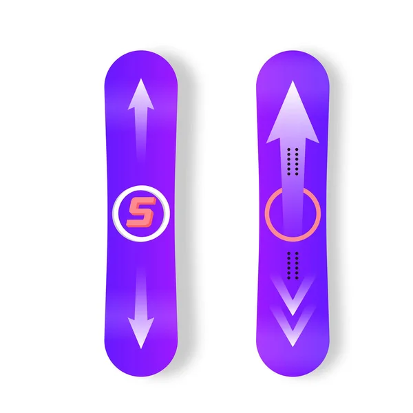 Wintersport iconen snowboard voor skigebied. — Stockvector