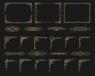 Sanat deco tarzında desenler, süsler, kaligrafi