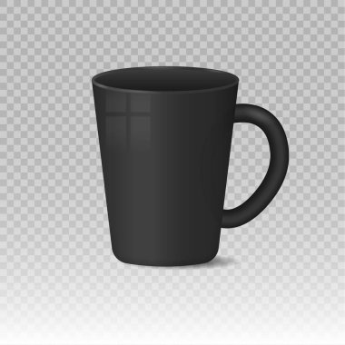 Gerçekçi boş beyaz, siyah kahve fincanı..