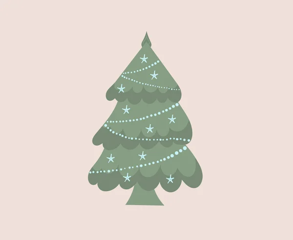 Set dessin animé Noël et Nouvel An arbres. — Image vectorielle