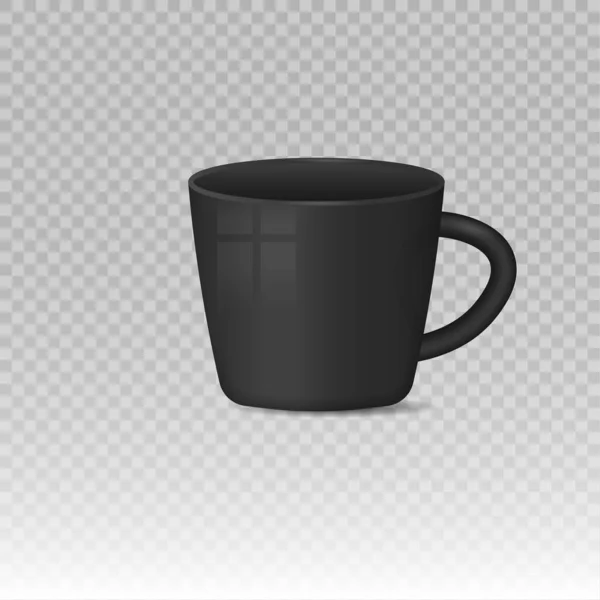 Tasses à café blanc blanc, noir réalistes. — Image vectorielle