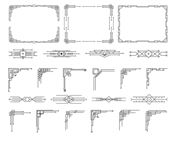 Patrones, ornamentos, caligrafía en estilo art deco — Vector de stock