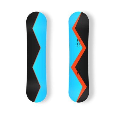 Kayak merkezi ve dağ için snowboard seti.