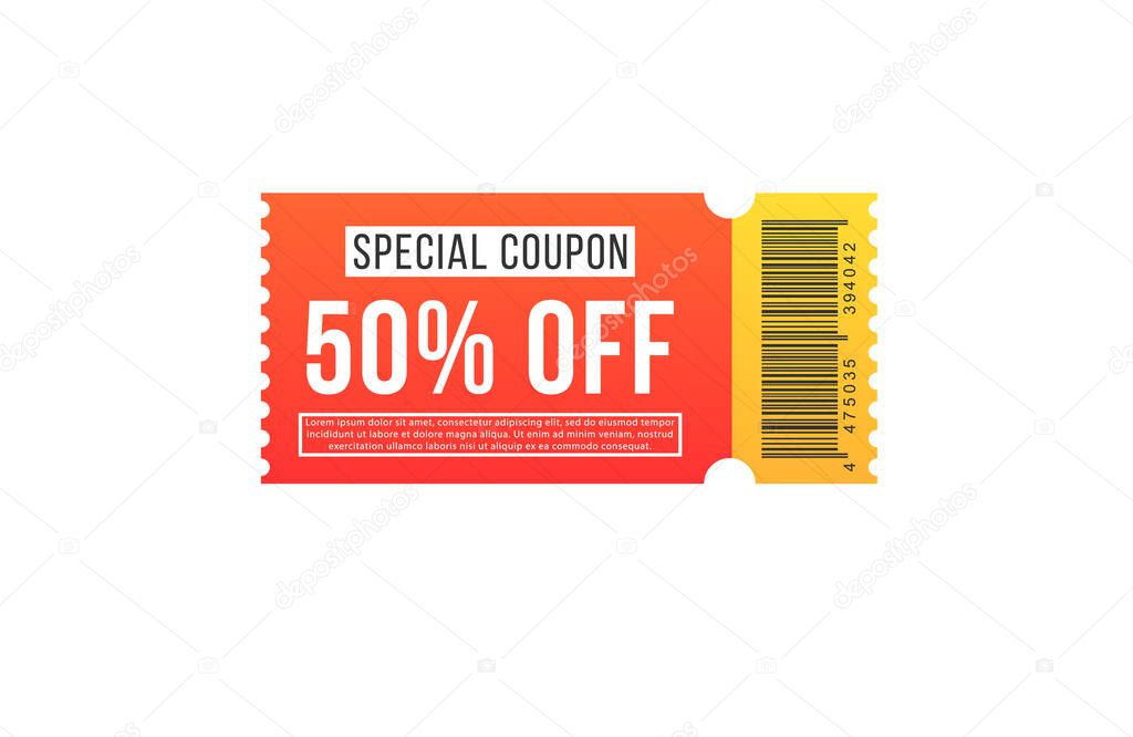 Big super sale on coupon discount ticket.