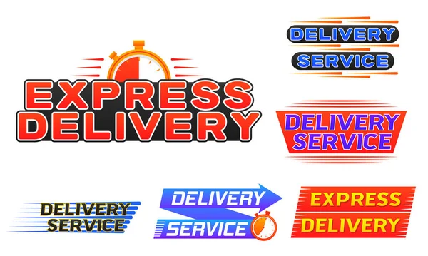Express tiempo rápido entrega orden logotipo banner. — Archivo Imágenes Vectoriales