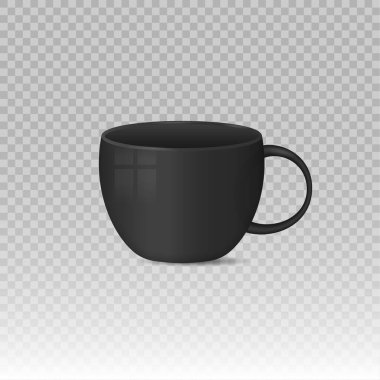 Gerçekçi boş beyaz, siyah kahve fincanı..