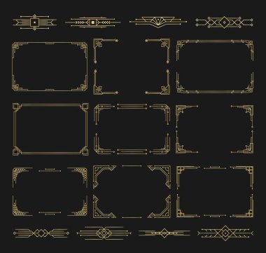 Sanat deco tarzında desenler, süsler, kaligrafi