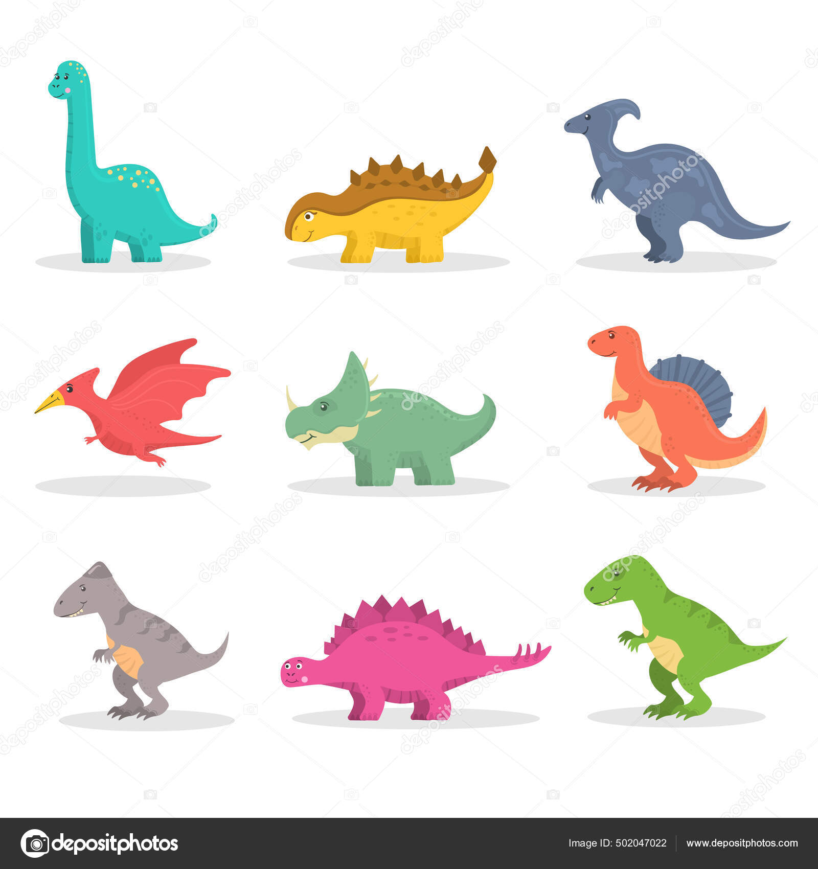 Cute little triceratops dinosaur cartoon jumping Vector Image