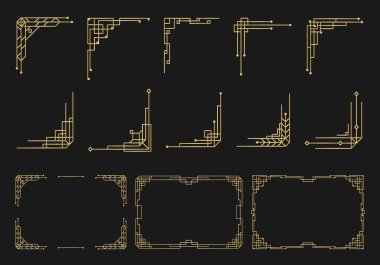 Sanat deco tarzında desenler, süsler, kaligrafi