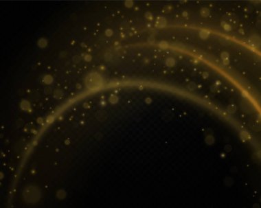 Işık çizgisi bokeh, dinamik altın dalgalar toz.