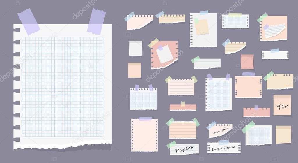 Sticky notes, memo messages, torn paper sheets.