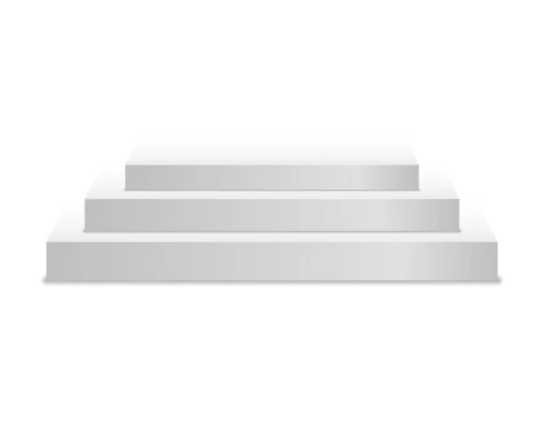 Podium blanc 3d, piédestal, plate-forme, stand stage. — Image vectorielle